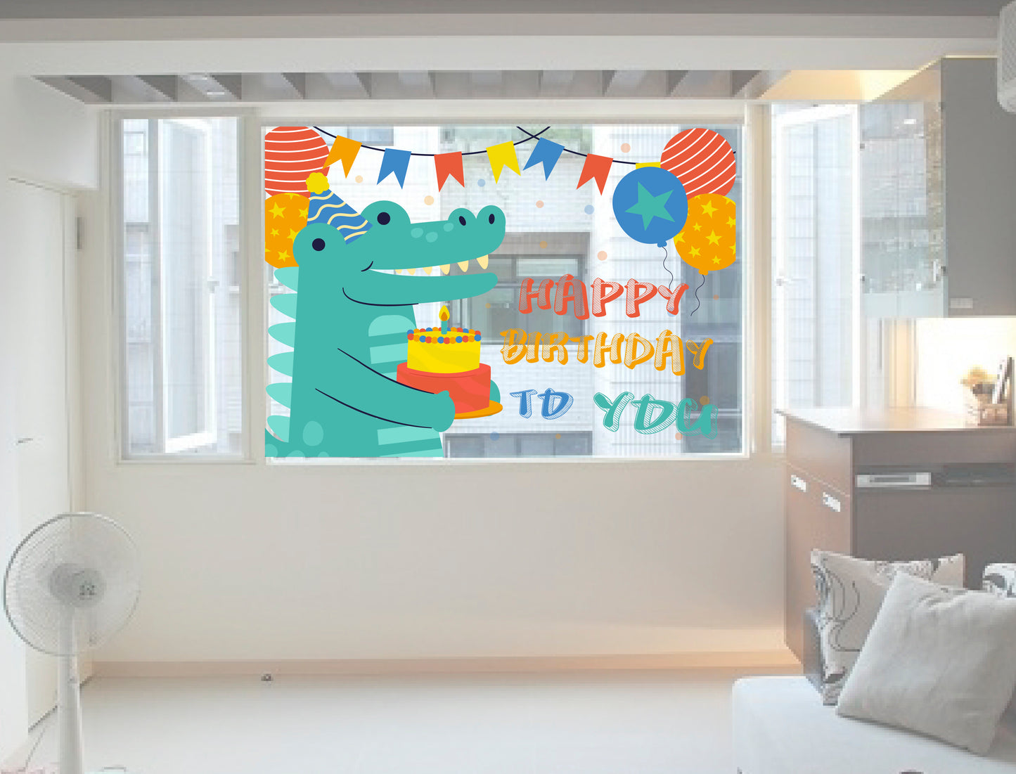 鱷魚先生到賀生日會 ~ 玻璃貼 (HBS-CRO-001)