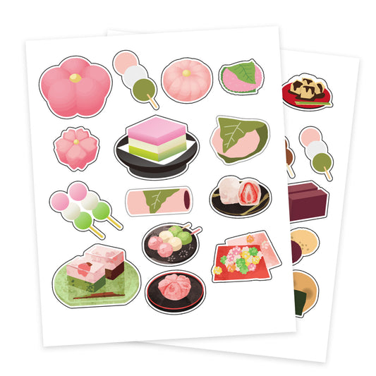 日式 和菓子 粉紅系 食品系列貼紙
