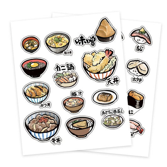 日式丼飯 日本壽司 食品系列貼紙