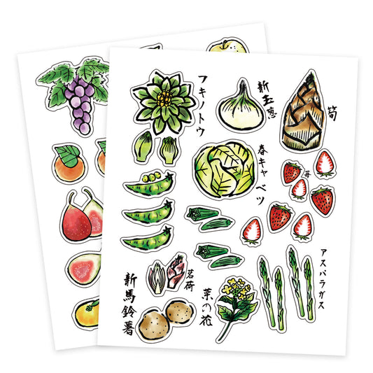 日本生果 野菜 蔬菜 食品系列貼紙